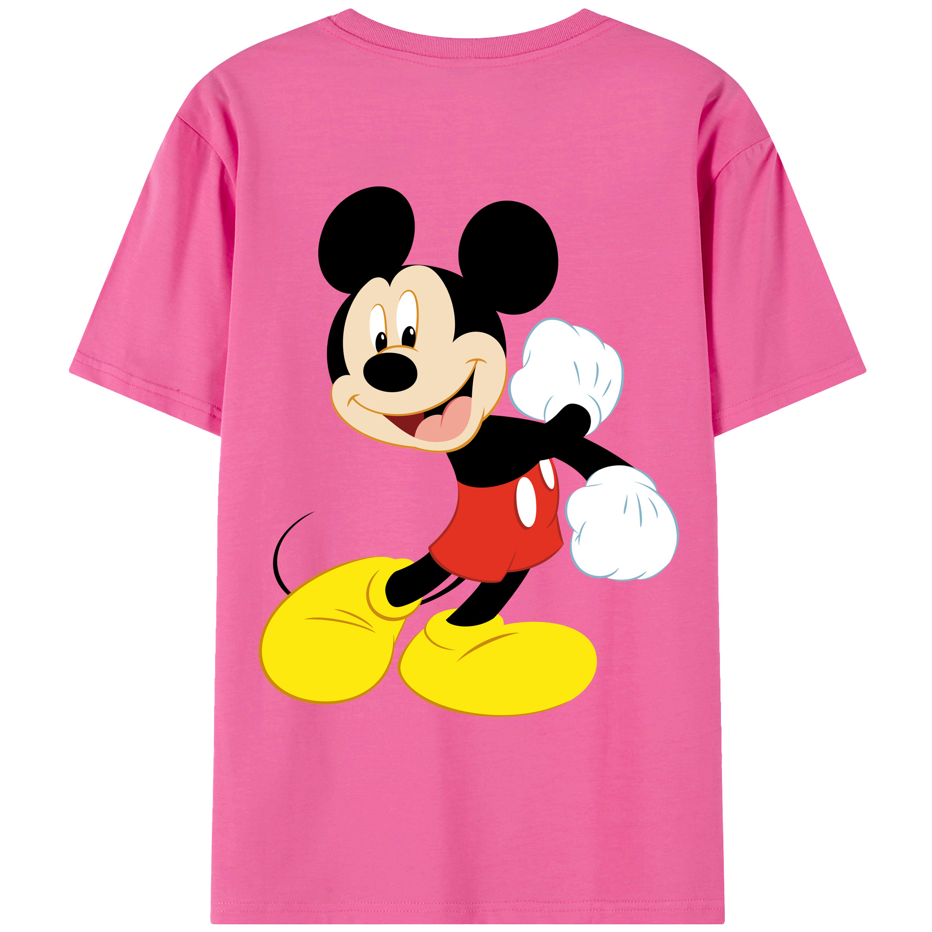 ミッキーマウス Mickey Mouse レディース半袖Tシャツ(バックプリント)